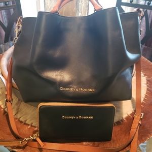Dooney & Bourke Black leather satchel bag BUNDLE!